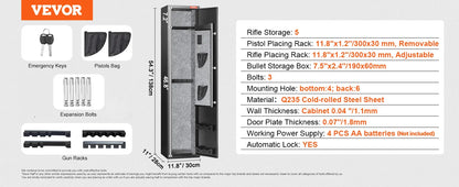 SucceBuy Digital Keypad Rifle Gun Safe with Removable Storage Shelf