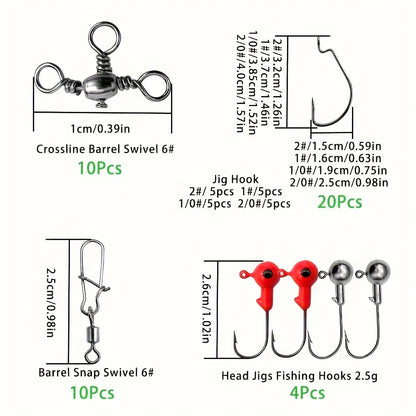 Complete Fishing Tackle Kit with Hooks Bait and Sinkers