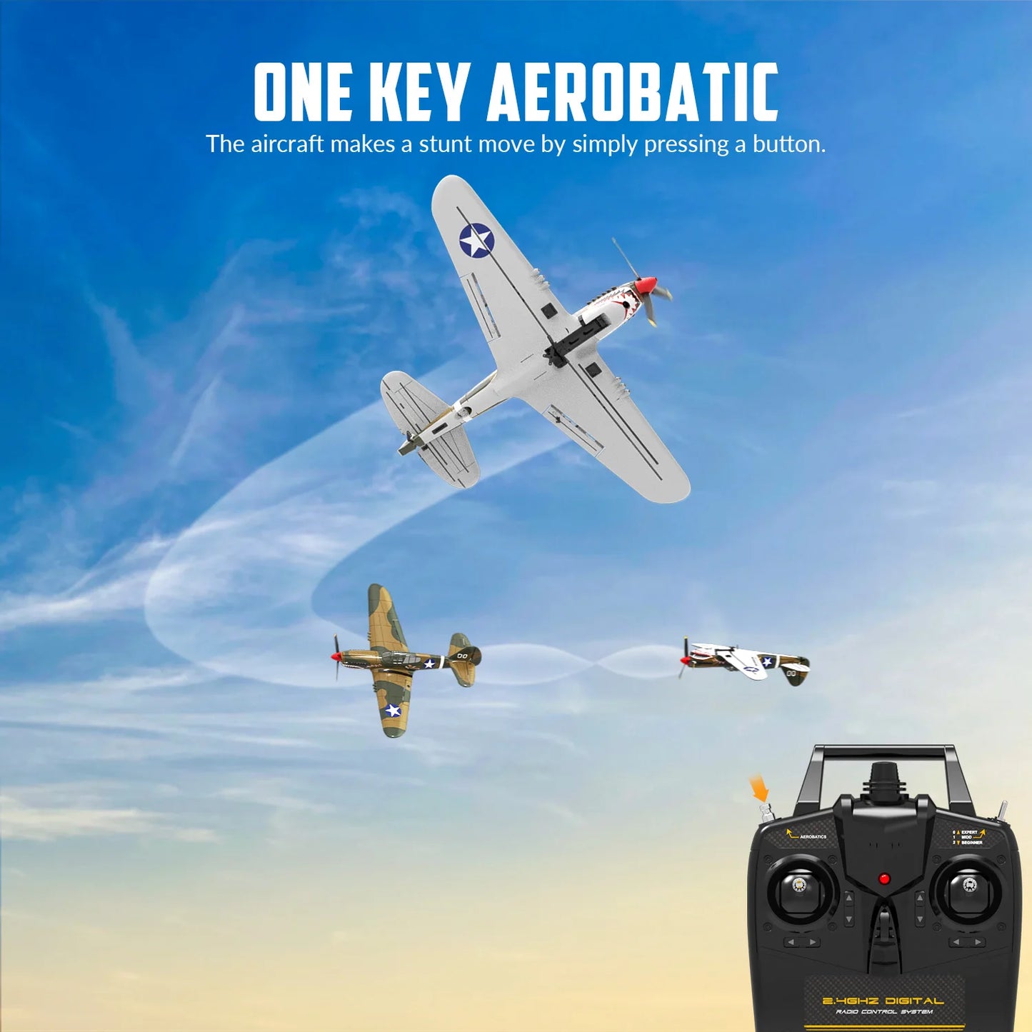 EXHOBBY P40 Fighter Warhawk RC Airplane 4CH EPP 6-Axis Gyro