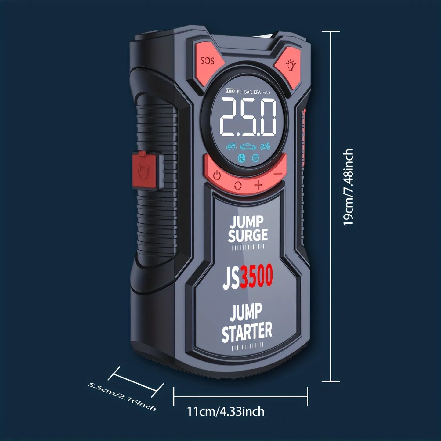 PAIVIROKU 5 In 1 Jump Starter With Digital Tire Inflator
