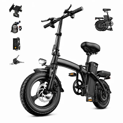 Adult Foldable Electric Bike 500W Motor Long Range City Commuter