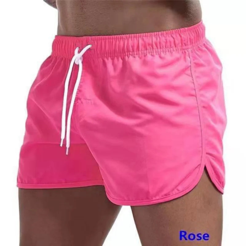 Men's Quick Dry Swim Shorts With Drawstring And Pockets