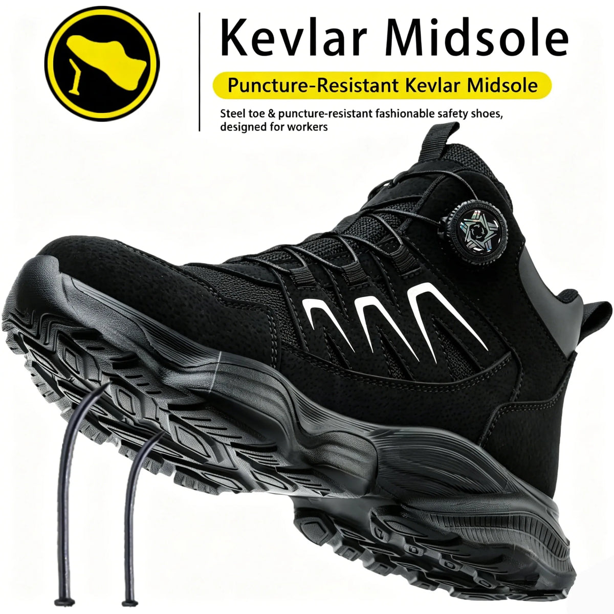 Steel Toe Safety Work Boots Lightweight Comfortable Industrial Shoes