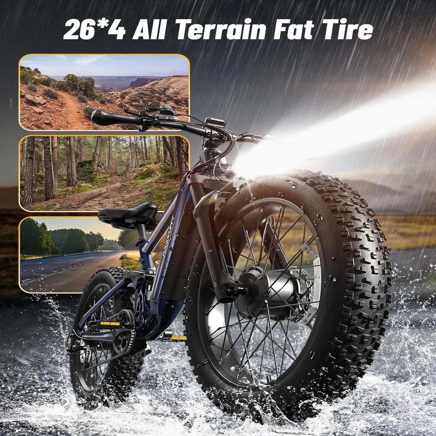 PUCKIPUPPY Dual Motor Electric Bike 1600W 48V 20Ah Torque Sensor
