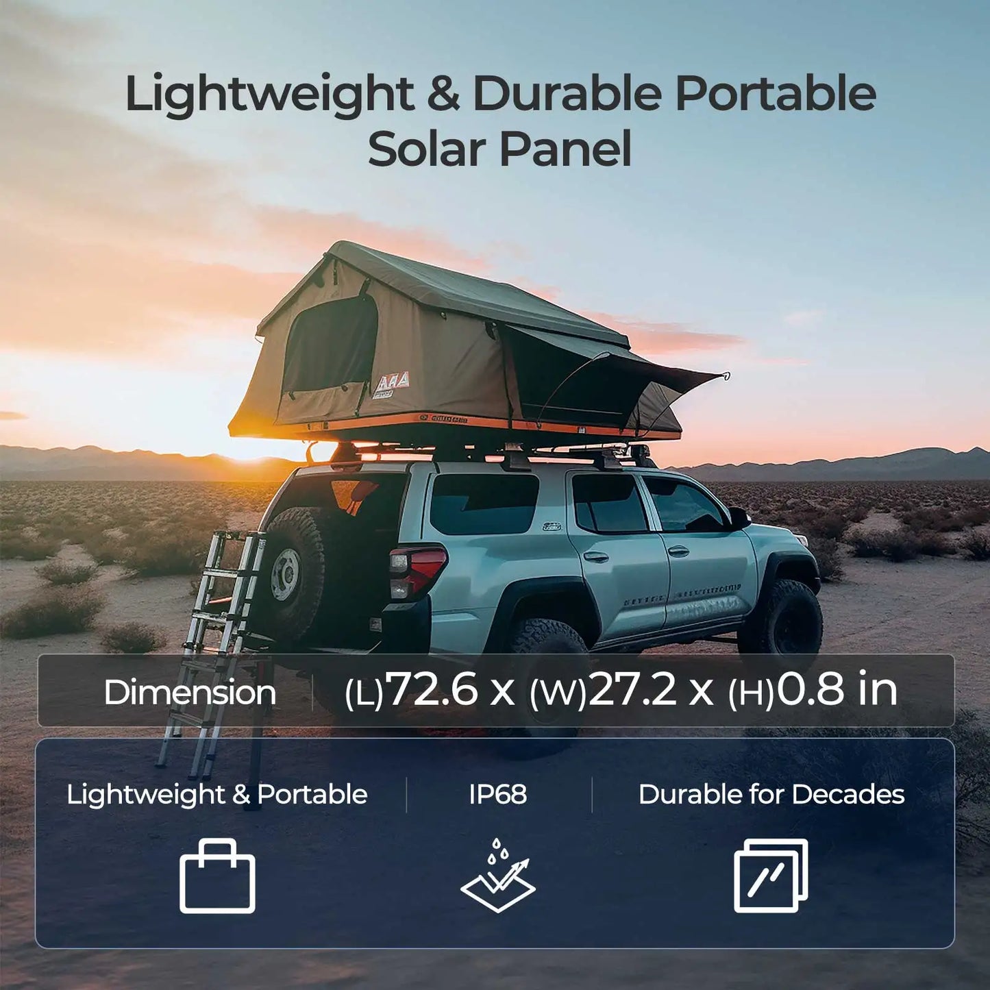 Renogy 220W Foldable Solar Panel Suitcase Portable High Efficiency IP67