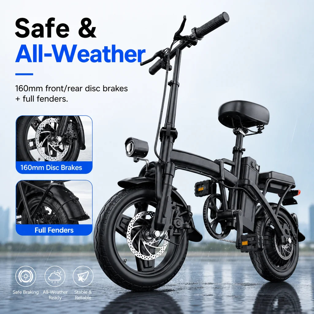 Portable 500W Folding Electric Bike For Urban Commuting