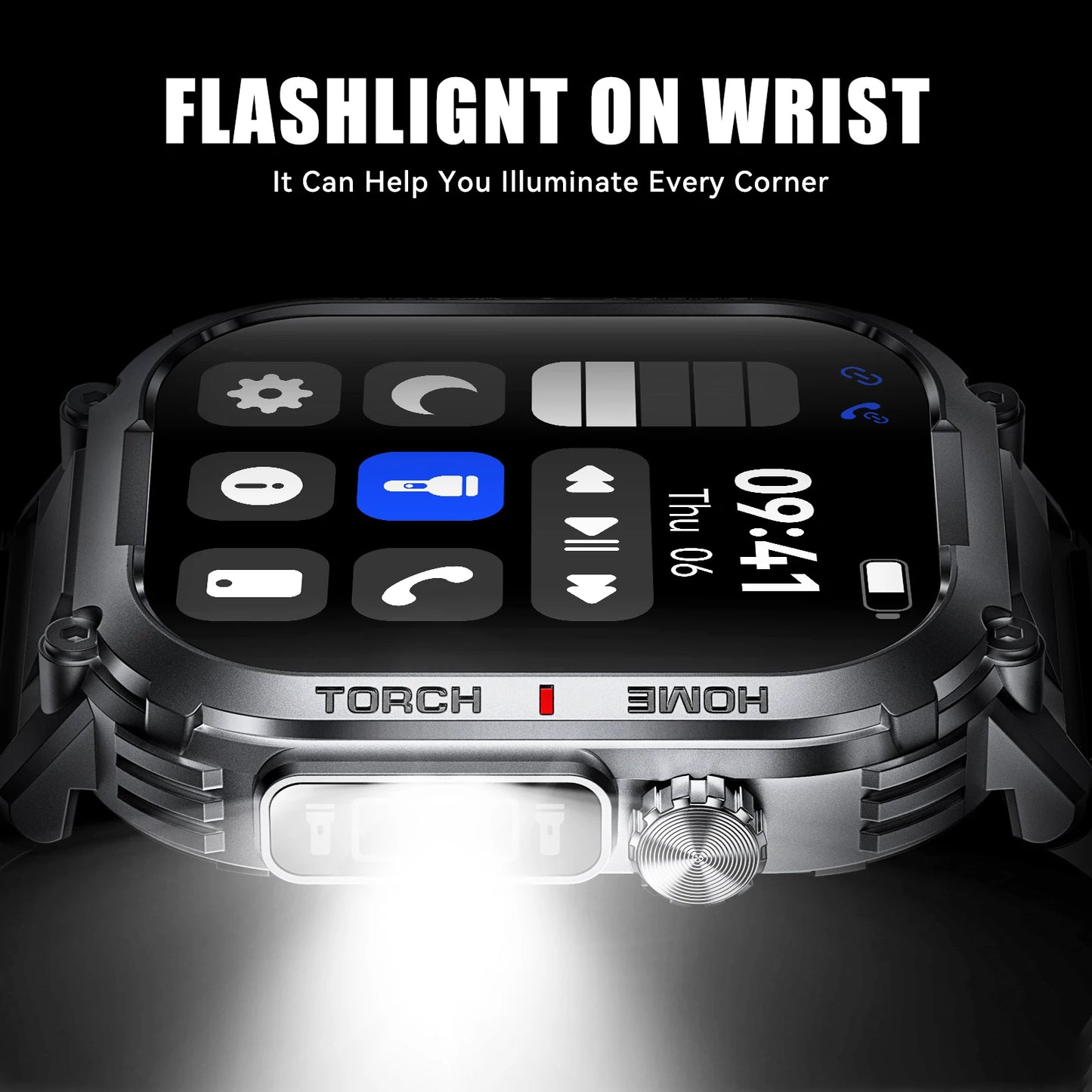 EIGIIS Smart Watch Men 3ATM Waterproof S320B With Compass And LED Flashlight