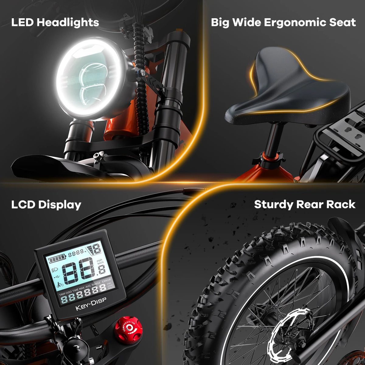 Cybervelo 2000W Foldable Fat Tire Electric Bike 48V Battery