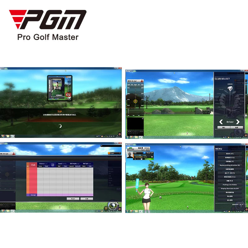 PGM MNQ001 Golf Simulator for Home Use 3D Swing Analyzer with Launch Monitor Indoor Training System & Virtual Course