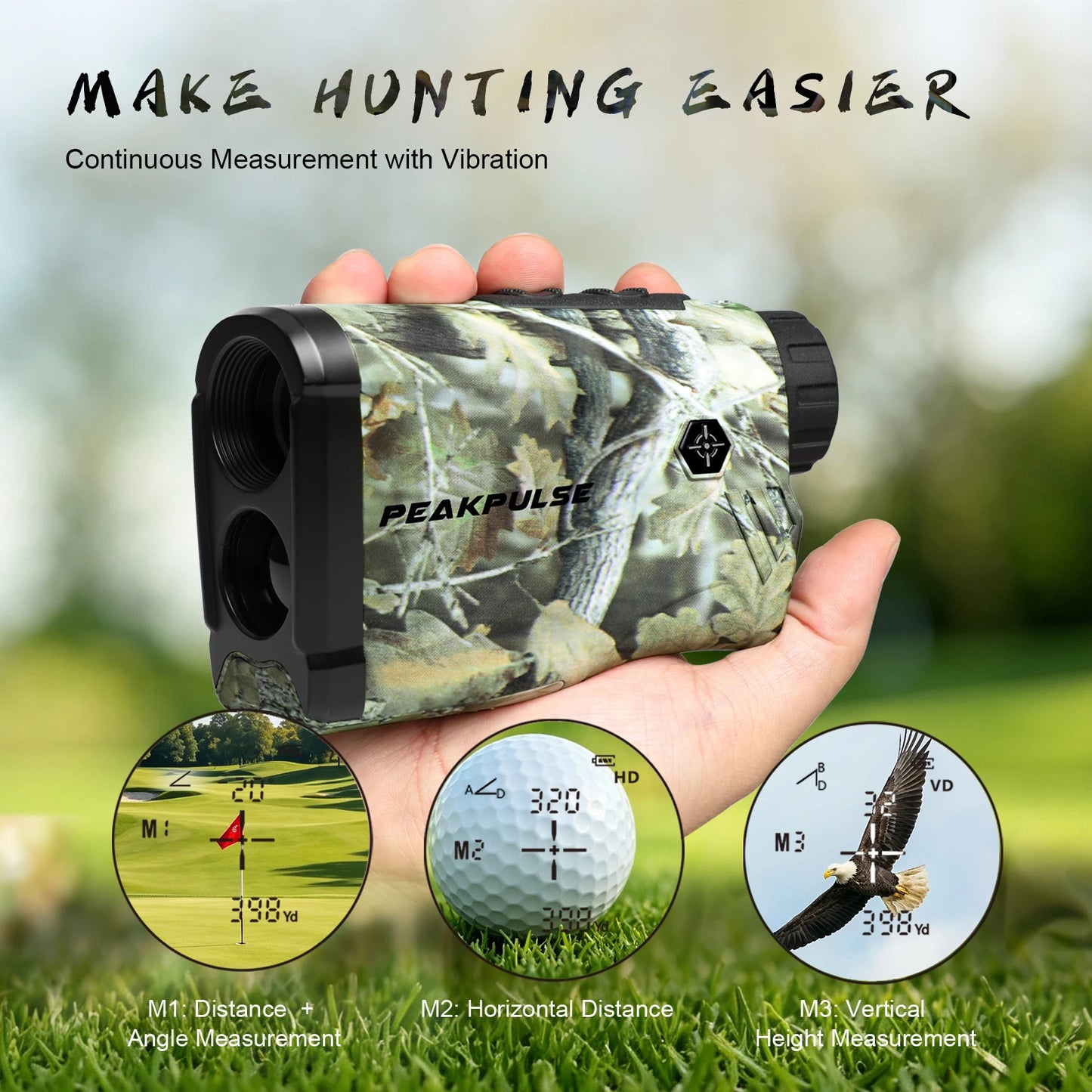 PEAKPULSE Golf Rangefinder 1300 Yards Laser Distance Meter 6X Magnification