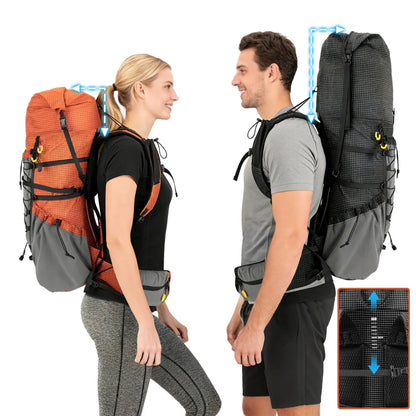 Night Cat Roll Top Hiking Backpack With Rain Cover