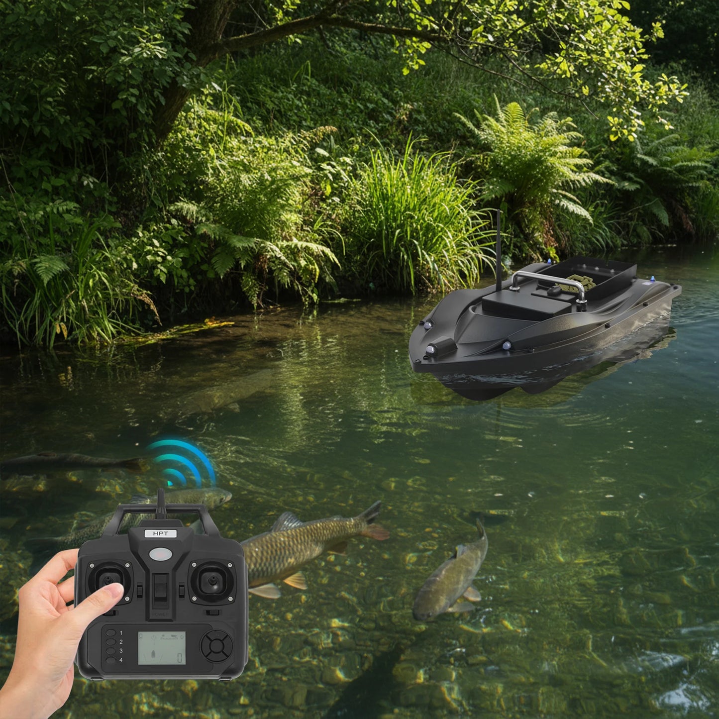 Bymaocar GPS Bait Boat With Remote Control For Lakes
