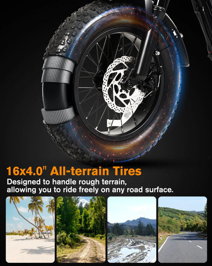 Bodywel M16 Pro Fat Tire Electric Bike With Removable Battery
