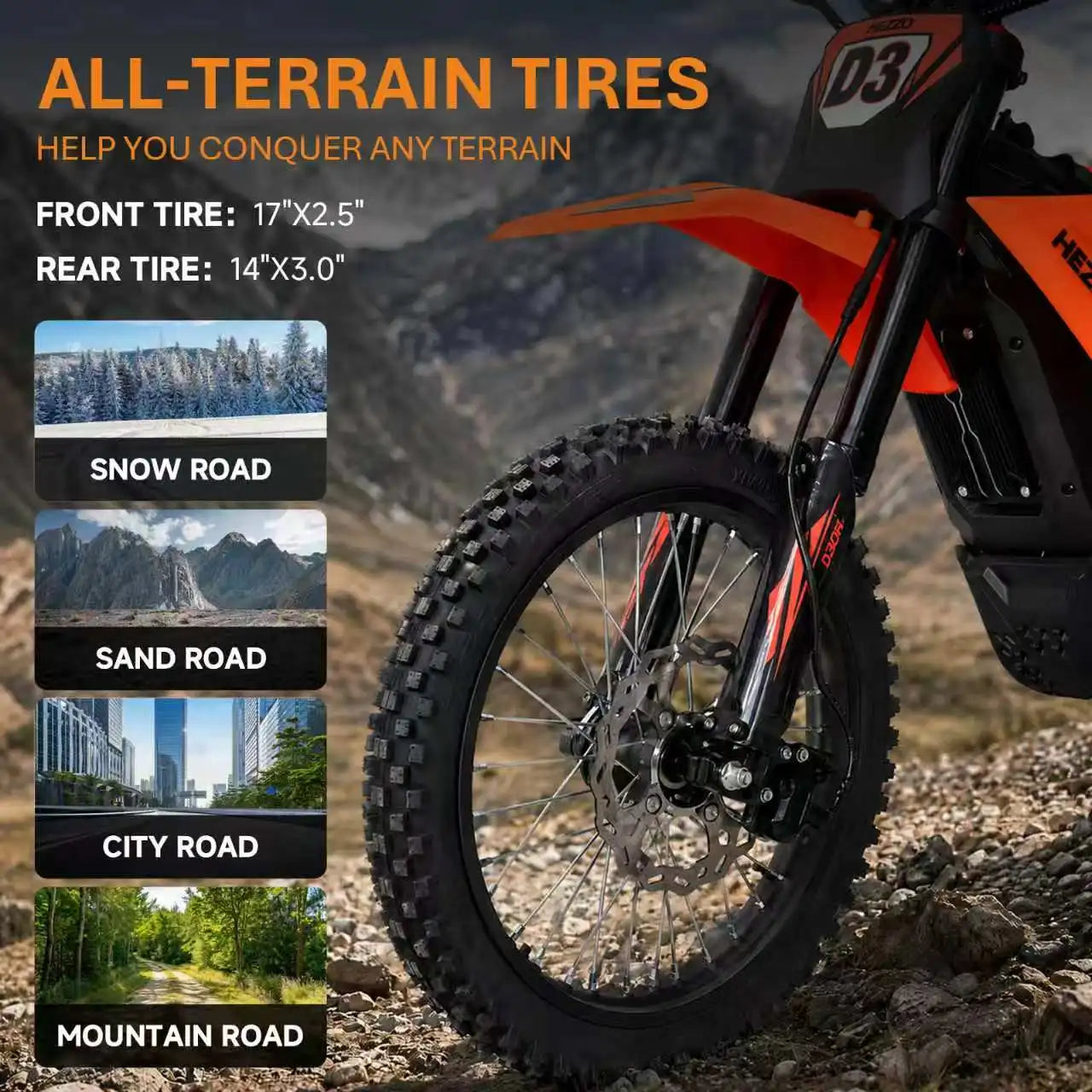HEZZO D3PRO 8KW Electric Dirt Bike Mid-Drive Ebike