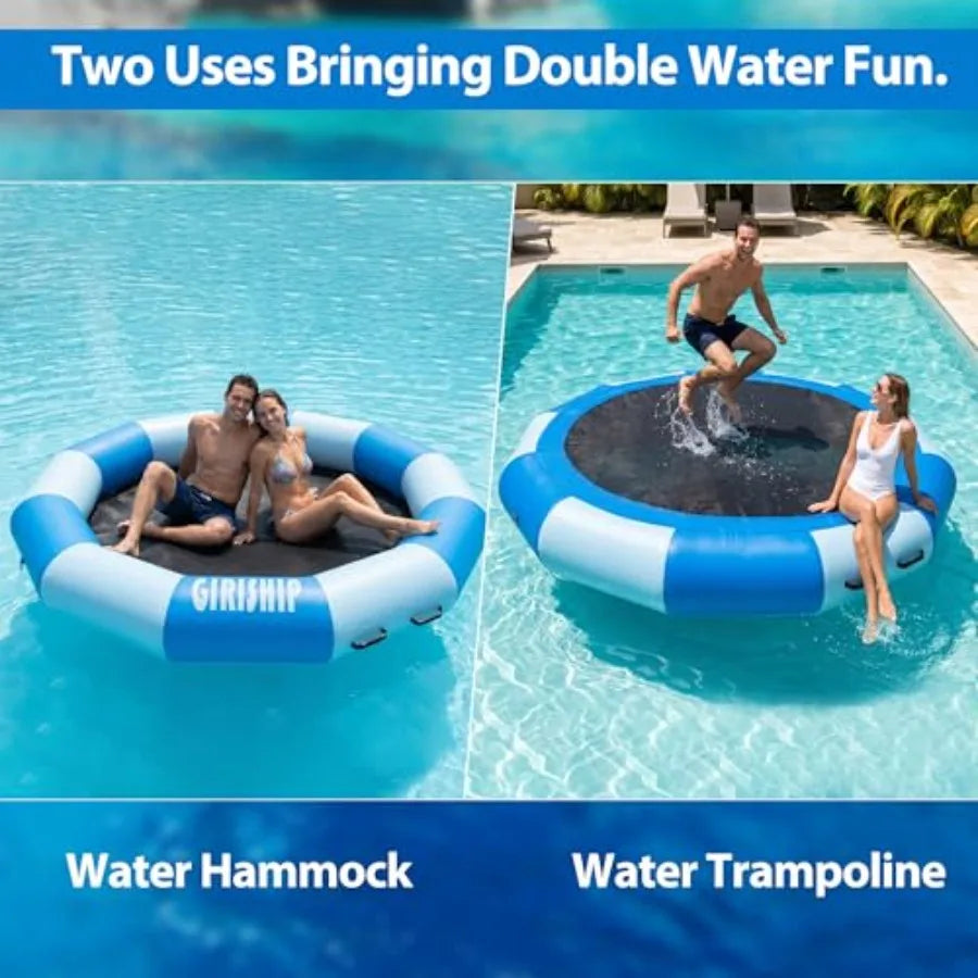 Inflatable Water Trampoline For Adults With Pump And Rope Ladder