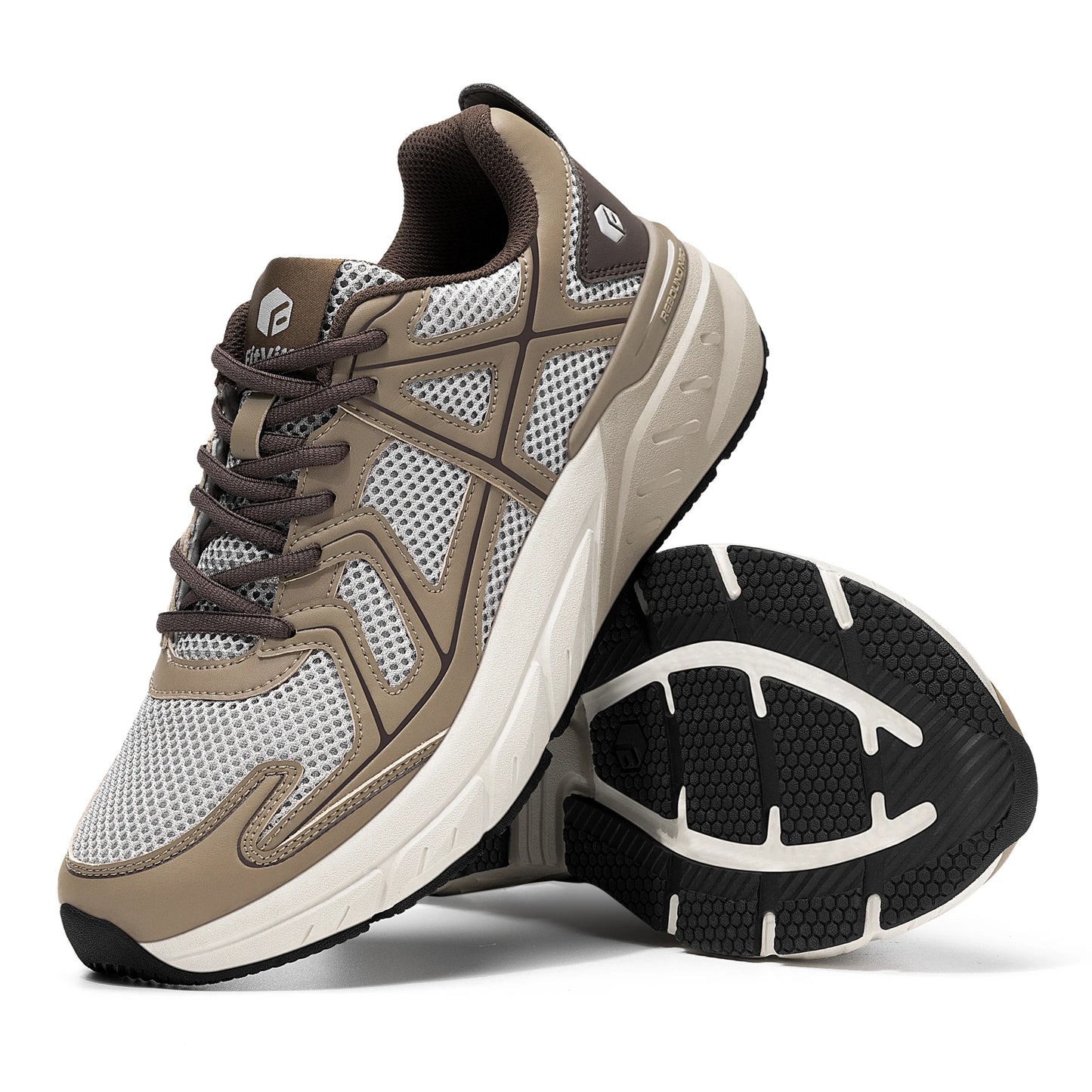 FitVille Men's Extra Wide Walking Sneakers With Bouncy Support