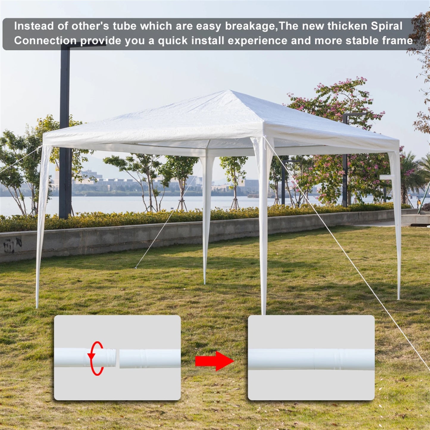 Waterproof Outdoor Gazebo Tent With Spiral Tubes And Iron Frame