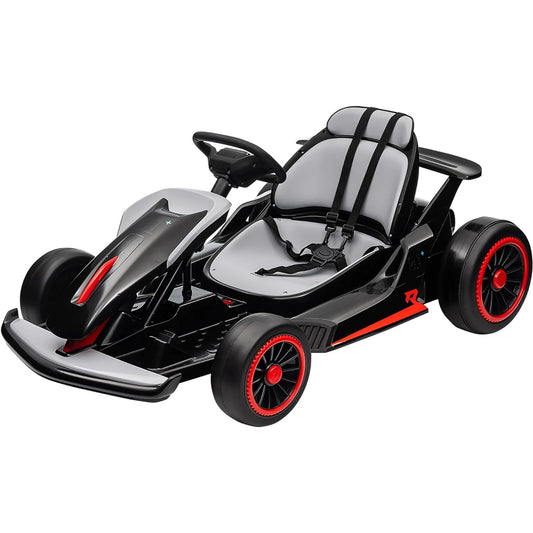 HiMISS Electric Go Kart Drift Car With Dual 200W Motors LED Lights