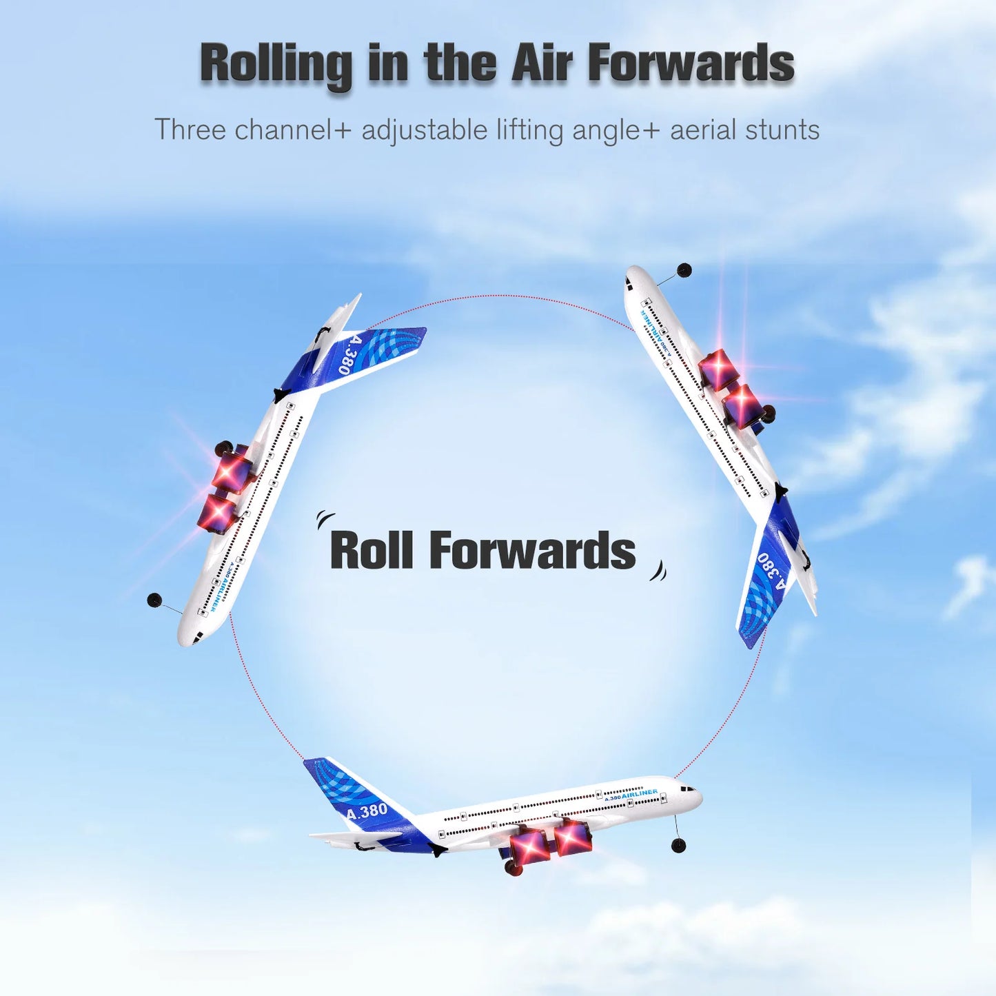2.4G RC Airplane Glider With LED Searchlight 3CH For Beginners