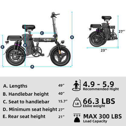 Uplee GS5 500W Foldable Electric Bike With Dual Disc Brakes