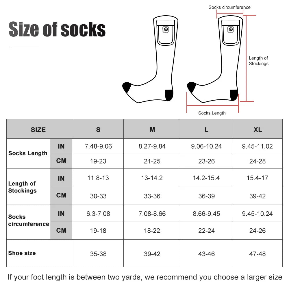 Snow Deer Rechargeable Heated Socks With 2200MAH Battery Pack