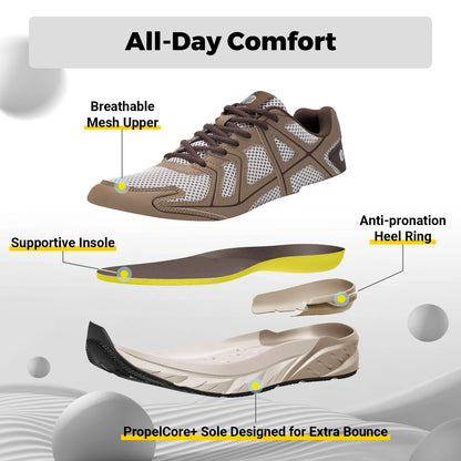 FitVille Men's Extra Wide Walking Sneakers With Bouncy Support