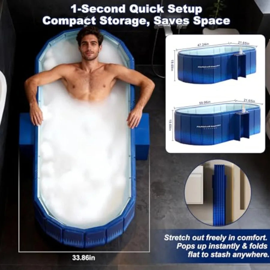 Portable Collapsible Cold Plunge Bathtub Foldable Ice Bath Spa