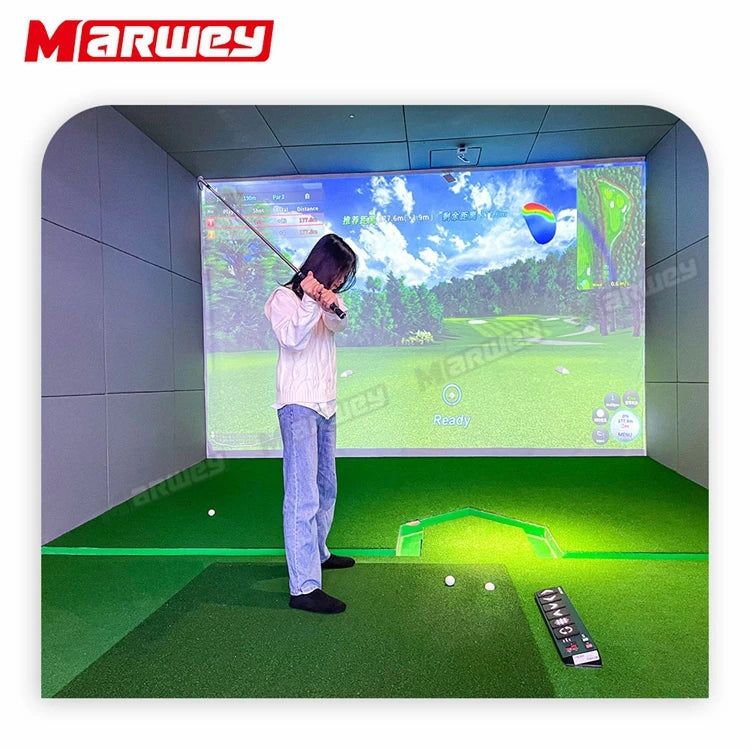Marwey Professional Indoor Interactive Golf Projection Simulator Machine