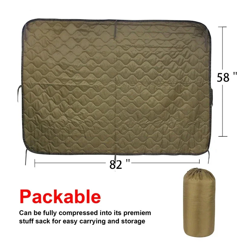 Tactical Army Poncho Liner Camouflage Water Repellent Woobie