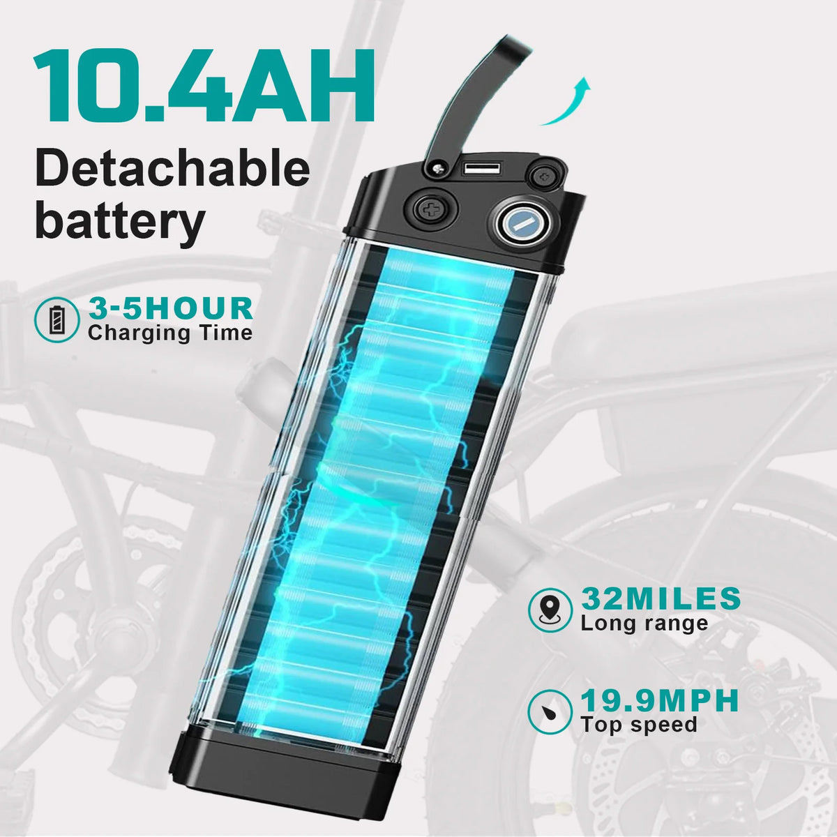 Furider 560W Folding Electric Bike With 48V Removable Battery