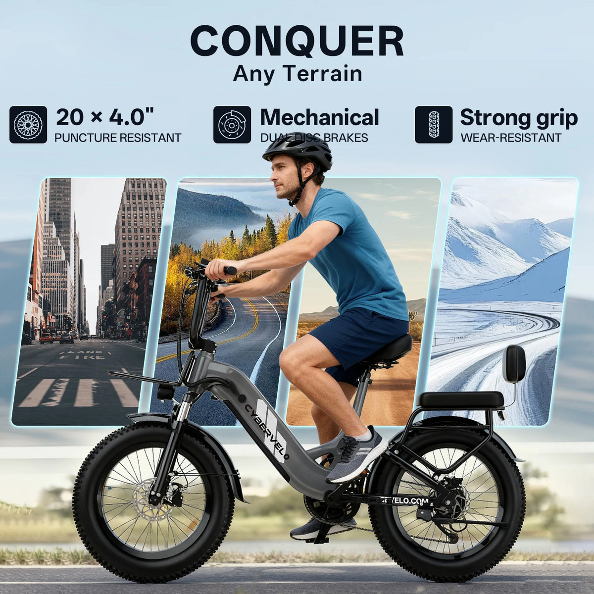 CYBERVELO Step-Thru Electric Bike EK12 1500W 80 Miles
