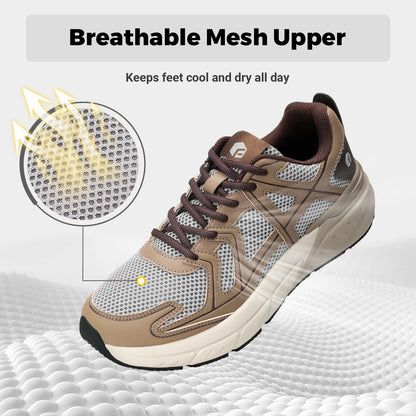 FitVille Men's Extra Wide Walking Sneakers With Bouncy Support