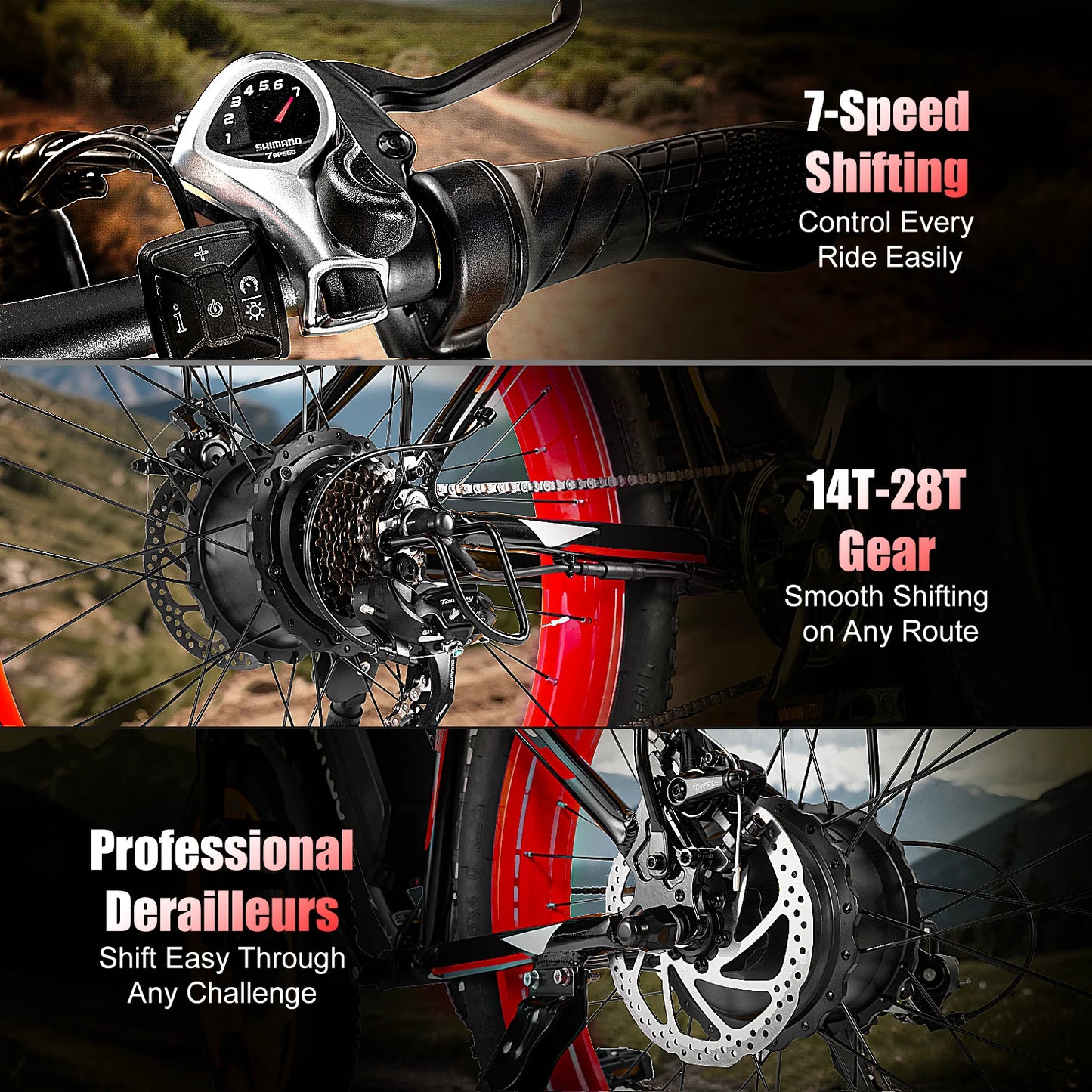 EOEOTWO 1500W Fat Tire Electric Bike All Terrain 34MPH