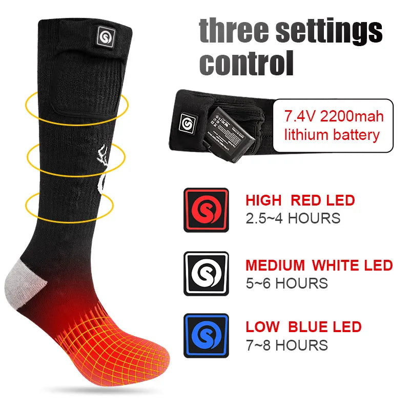 SnOw Deer Rechargeable Electric Heated Socks With Three Heat Settings
