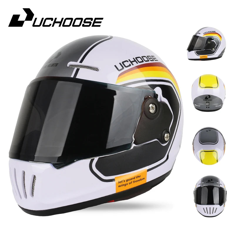 UCHOOSE Retro Motorcycle Helmet DOT Open Face Classic Style