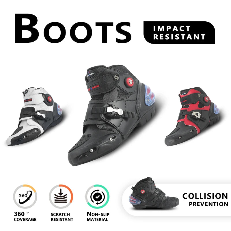 Men’s motorcycle shoes, breathable, casual leather boots for spring and summer, ankle shoes for men.