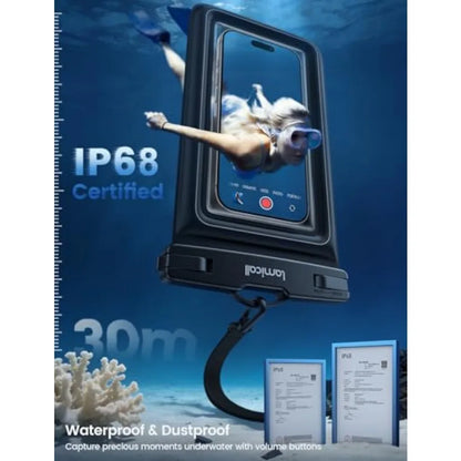 IP68 Floating Waterproof Phone Pouch with Lanyard for Smartphones