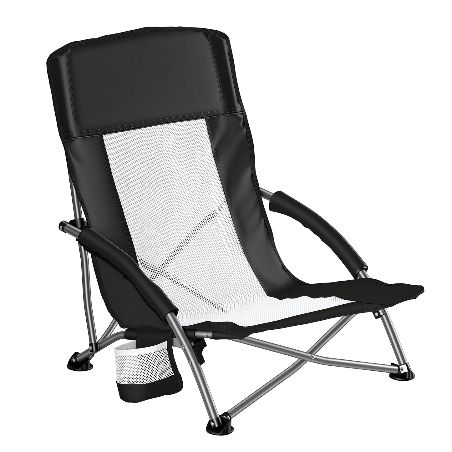 JHK Portable Lightweight Camping Beach Chair With Cup Holder