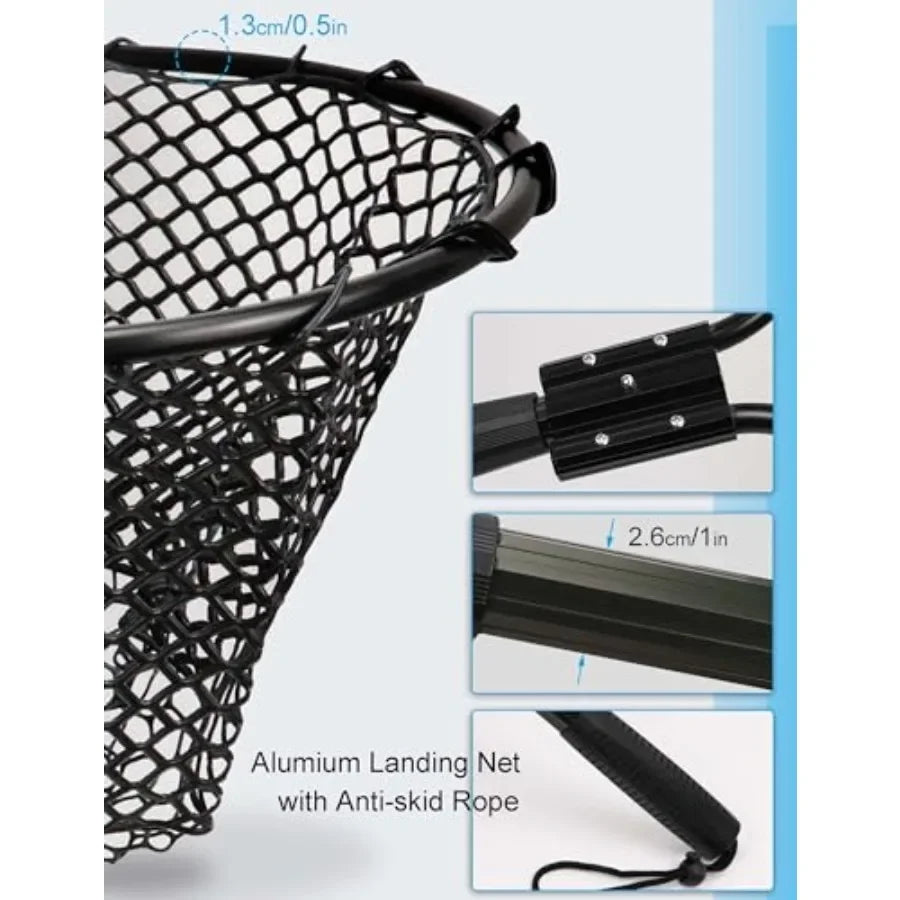 Kayak Fishing Net With 70 Telescoping Handle And Rubber Coated Frame