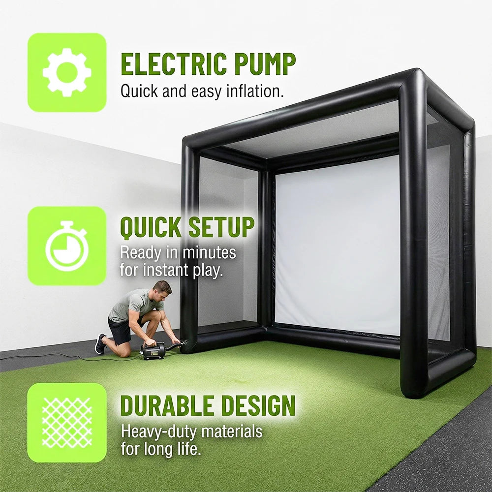 Ejia Inflatable Golf Simulator Enclosure With Projection Screen For Practice