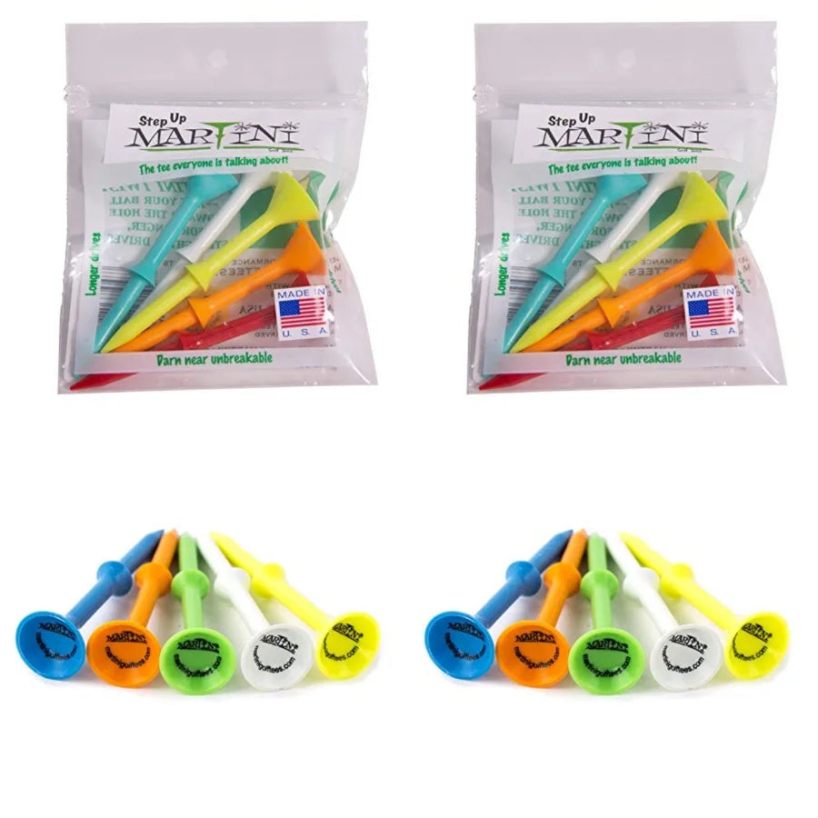 Golf Tees DMT007 Durable Plastic Step-Up Tees 5 Pack