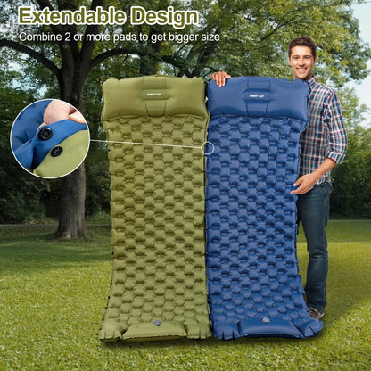Night Cat Inflatable Sleeping Pad With Pillow And Foot Pump