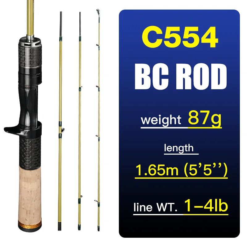 SeaSir Silent Stream Spinning Baitcasting Rod Carbon Fiber UL Power