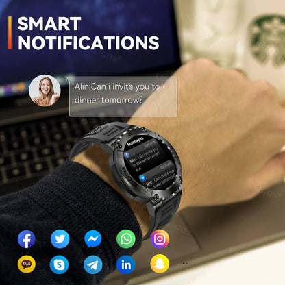 LaNikar Smart Watch Men TFT Display Bluetooth Call Blood Pressure Health