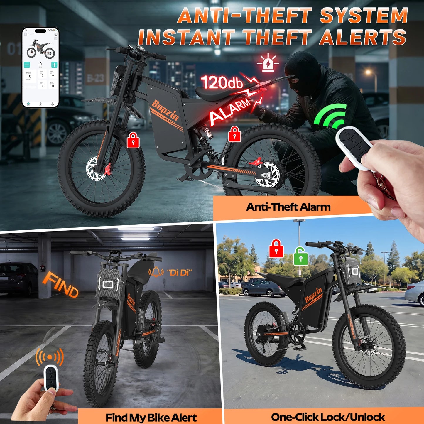 Bopzin Peak 3000W Electric Dirt Bike For Adults With Suspension