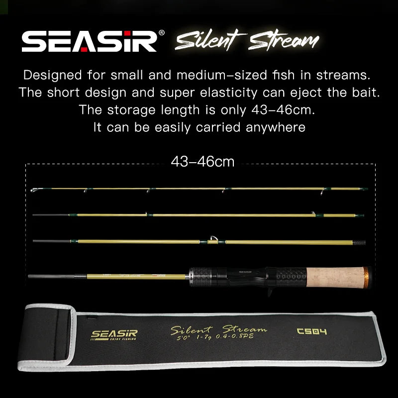 SeaSir Silent Stream Spinning Baitcasting Fishing Carbon Fiber UL Power