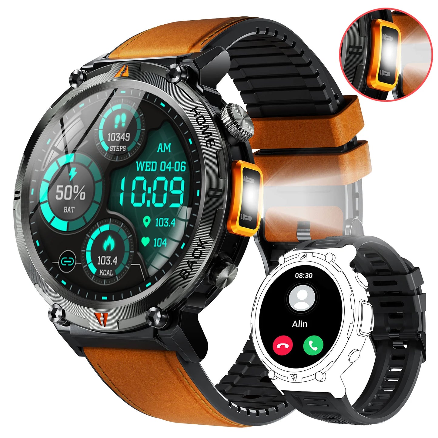 EIGIIS KE3 Smartwatch For Men Bluetooth Call Heart Rate Monitor