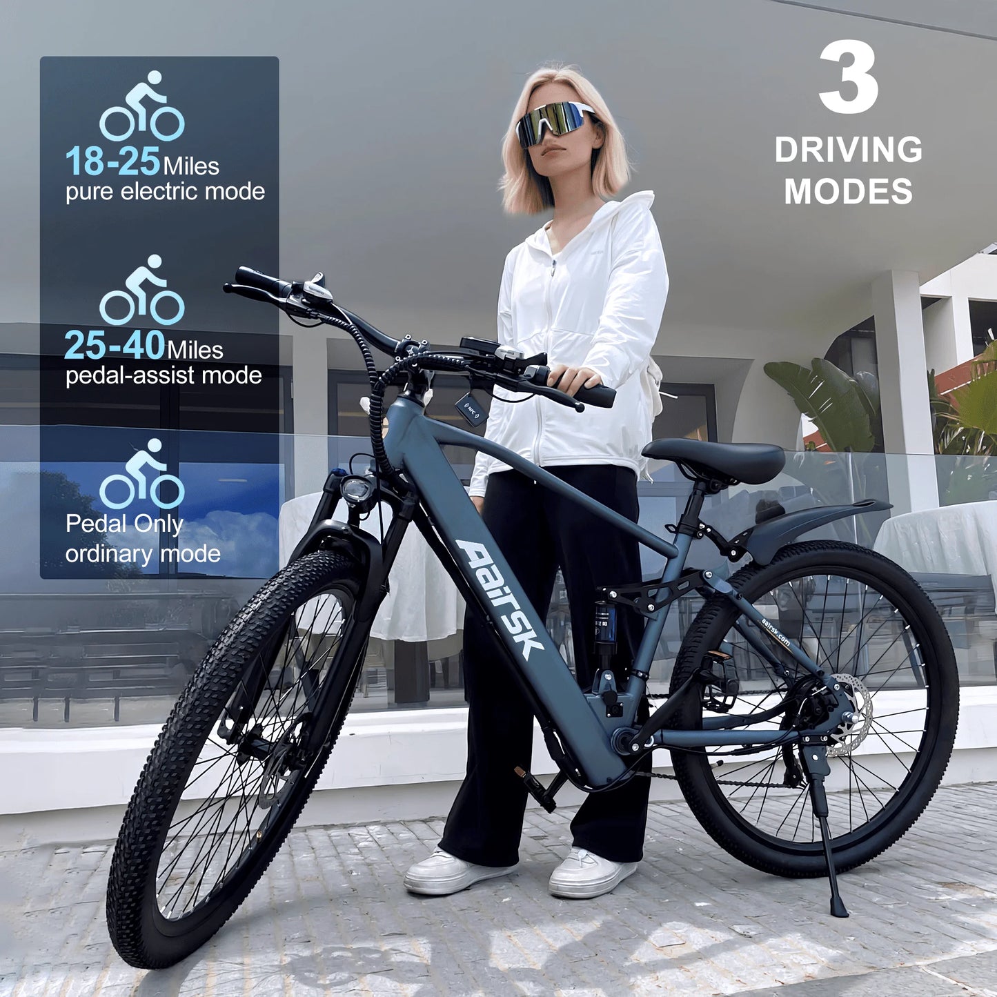 EOEOTWO Electric Mountain Bike 750W Peak With 36V Battery