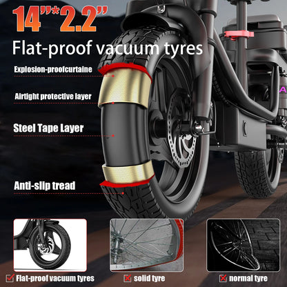 UPlee GQ8 500W Foldable Electric Bike With Trunk And Suspension