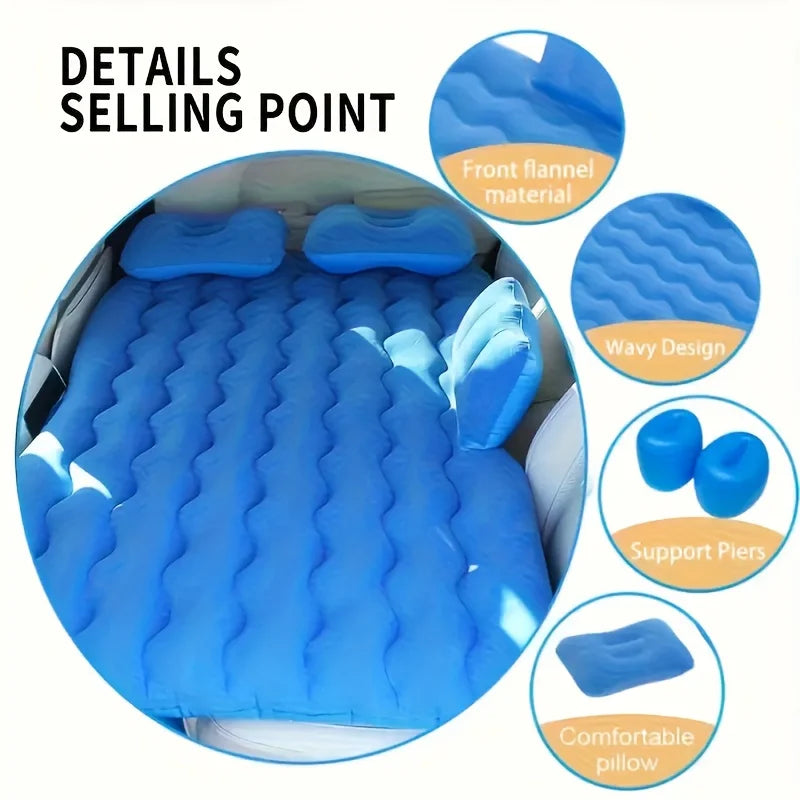 Car Rear Seat Inflatable Mattress With Manual Inflation Valve
